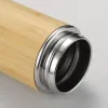 Bambu vakuumisolerade vattenflaskor 450 ml / 500ml Rostfritt stål termos med tefilm för kontor SXA13