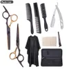 Hårklippande sax Set 6 JP 440C tunnare Shears Barbershop Frisörande sax Razor Professional Hair Scissors Beauty318b