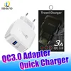 5V 3A Wall Charger QC3.0 Fast Charge Travel Home Universal Quick Charging Adapter for iPhone 12 Pro Samsung with Retail Package izeso