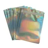Bolsas holográficas de Mylar de Color arcoíris 2020 con sello espacial, bolsas resellables seguras para alimentos, personalizadas, se acepta envío gratis