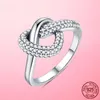 925 Sterling Silver Anel Coração-em forma de Daisy Flor Pena Senhora Adequado para Pandora Moda Jóias Jóias Presente