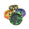 Silicone Ashtray unbreakable soft rubber 4.5" Diamond Cut Circle Colorful Pattern Ashtrays Home Office Decoration DHL Free