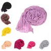 Femmes couleurs solides écharpe mode plastiqué colorant pour femmes surdimensionnées châle tartan plage crafes de tête volée bandana headscarf sarong lsk1988