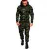 Tracksuit Autumn Winter Camou Hoodies عرق عرق عرق عرق البناء السحب للرجال الرياضي الرجال 2 قطعة بالإضافة إلى الحجم 201128