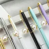 20 stks / partij Nieuwigheid Gift Office Ball Pen Promotie Corporate Ball Point Pen Custom Logo Mechanisme Jewel Pearl Cool Pennen1