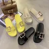 Women's Slippers Casual metal button Thick Platforms Shoes Slippers Flip Flops Ladies Slides Rome Beach Sandals Transparent X1020