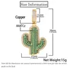 Fashion Cactus Pendant Necklace Hip Hop for Men Women Bottom Solid Necklaces Copper Zircon Encrusted Genuine Gold Plating Jewelry