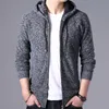 2022 Autumn Winter Jacket Men Warm Cashmere Casual Wool Zipper Slim Fit Fleece Jacket Men Coat Dress Knitwear Male 220107