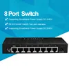 Conmutadores de red 250M SPOE Switch Ethernet con 8 puertos de 10/100Mbps 6 divisor PoE adecuado para cámara IP/sistema inalámbrico de cámara AP/CCTV