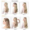 SARLA No Clip Halo Hair Extension Ombre Synthetic Artificial Natural Fake False Long Short Straight Hairpiece Blonde For Women 2203554990