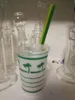 TIKTOK 2021 Hot Cup Bong med Percolator Original Opaka Ljus Grön DAB Concentrate Oil Rig Glas Bong Hookah Glass Bubber Vattenrör