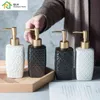 310 ml Botellas de desinfectante de manos vacías Cerámica Baño Jabón Champú Acondicionador Dispensador Accesorios 211222