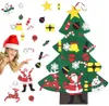 Diy Filt Christmas Tree Decor Santa Claus Kids speelgoed voor thuis Xmas Hangende ornamenten Jaargeschenken Y201020