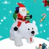 210 cm Santa Claus rijdt een schudden hoofd beer opblaasbare kerst outdoor decoraties voor thuis kinderen gift kerstfeest decor 201204