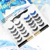 10 par magnet Eyelash Makeup Eyelashes Magnetisk ögonfransar Eyeliner Eyelash Curler lätt att bära tjocka falska ögonfransar