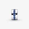 100% 925 Sterling Silver Blue Sparkle Clip Charms Fit Original European Charm Armband Fashion Jewelry Accessories182s