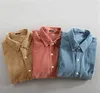 Adam Kadife Gömlek Moda Trend Yaka Uzun Kollu İngiliz Stil Gömlek Giyim Tasarımcı Bahar Mlae İnce Casual Gömlek Tek göğsü