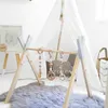 Scandinavische stijl babygym speelkamer zintuiglijk ringtrekspeelgoed houten frame babykamer peuter kledingrek cadeau kinderkamer decor C10032742