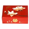 2 layer Vintage Decorative Wooden Jewellery Box with Lock Lacquerware Chinese Jewel Storage Box Birthday Wedding Gift Watch Makeup Box