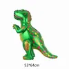 137pcs dinosaure ballon guirlande arc kit avec 4d dinosaure feuille ballon vert ballons enfants jungle safari fête d'anniversaire décor 211216