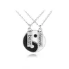 Лучшие друзья кулон ожерелье Инь строчки набор черный белый пара пара цепь цепи ожерелье мужской подарок