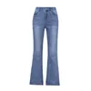 YUEY Frühling Sommer Neue Jeans Frauen Hohe Taille Stretch Gerade Knöchel Länge Schlanke Schöne Flare Jeans Boot Cut Strumpfhosen 201223