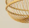 Bamboo Wicker Rattan Bud Lampada a sospensione Lampada a sospensione moderna giapponese rustica Lustre Avize Luminairia Design Living Room