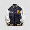 Brev Kvinnors Jacka Par Campus Baseball Uniform Koreansk Hip Hop Retro Bear Loose Oversized New 2021 Unisex