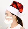 Juldekorationer Plaid Hat Creative Santa Claus Cap Svart och vit rutig vuxen hatt Julhatt W-00373