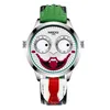 Reloj Joker para hombre, marca superior, moda creativa, personalidad, payaso, cuero de cuarzo, relojes deportivos impermeables para hombre