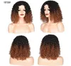 ピクシーカットカーリーオンブルボブウィッグブルーグレーブロンドカラー黒人女性のための前髪を備えた短い合成ウィッグ耐熱コスプレmachi6672201