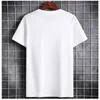 T Gömlek Moda Erkekler Yaz Kısa Kollu Pamuk T-shirt Yüksek Kalite Desen Basit Stil Artı Boyutu S-6XL Beyaz Giyim 220312