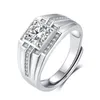 Nouveau S925 Argent Platine Plaqué Diamant Bague Moissanite Hommes Live Mouth Proposition De Mode Bague De Fiançailles Saint Valentin Cadeau