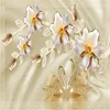 Bakgrundsbilder Anpassad 3D -vägg Mural Wallpaper Luxury Silk Swan Flower Jewelry TV Bakgrund Papers Heminredning vardagsrum Modern målning