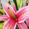 Free shipping 3 single lily artificial flower plant artificial flower wedding flower arrangement decoration living room bedroom display