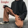 Zongke Jesień Corduroy Casual Baggy Spodnie Mężczyźni Odzież Joggers Koreański Streetwear Spodnie robocze Hip Hop Dressuit M-2XL 201027