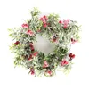 Christmas Red Berry Pinecones Green Snow Branch Decorations for Home Navidad Artificial Plant Natal Wreath Garland Y201020