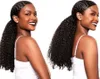 アフリカ系アメリカ人のカーリーポニーテールヘアスタイル140gの黒人女性の巾着クリップの実際の髪の変態な巻き毛の黒い髪の伸び
