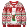 Unisexe Hommes Femmes Ugly Noël Chandail Santa Elf Drôle De Noël Faux Cheveux Jumper Automne Hiver Tops Vêtements En Gros 201221