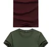 5pcs lot Simple Style Mens T-shirts Short Sleeved Solid Cotton Spandex Regular Fit Casual Summer Tops Tee Shirts Male 10x Clothes289W