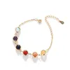 4 pezzi/set gioielli in cristallo arcobaleno naturale per donna collana braccialetto orecchini cavigliera set moda festa fine gioielleria