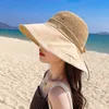 New Fashion Summer Beach Sun Hat Visors Resort Report Voyage Wide Brim Chapeaux avec Bowknot décorer les bonnets