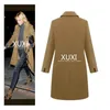 Xuxi Women Autumn Winter Coat Casual Wool Solid Jackets Blazers Female Elegant Double Breasted Long Coat Ladies Size LJ201106