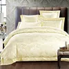 4/6pcs Gold Jacquard Satin bedding set king queen Luxury Tribute Silk quilt/duvet cover bed linen bedclothes set home textile T200706