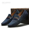 DECARSDZ Men Shoes Loafers Man 2022 Spring Fashion Boat Shoes Men Brand Man Moccasins Comfy Suede Leather Men Casual Shoes 220221