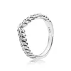 Bagues de cluster 2022 100% 925 Sterling Silver Contemporain Perle Ouverte Bague éternelle Zigzag Couronne couronnée noire Charme Coeur