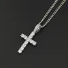 Hip Hop Croix Diamant Pendentif Colliers pour Hommes Femmes Religion Christianisme Collier De Luxe Bijoux Plaqué Or Cuivre Zircons Cub2077