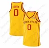 كرة السلة في الكلية ترتدي مخصصة Iowa State Cyclones Jersey NCAA College 22 Haliburton 0 Blake Hinson 4 George Conditt IV 45 Rasir Bolton 3 Tre Jackson 14