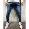 Man Elasticity Skinny Jeans Mode Trend Placket Button Rits Denim Broek Designer Male Herfst Nieuwe All-Match Casual Slanke Potloodbroek