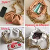 Thick Chain Women Shoulder Clip High Quality Brand Designer Handbag Fashion Soft Cloud Clutch Fold Small Lady Hand Bag Q1106